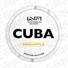 Cuba Pineapple Nicotine Pouches packaging featuring bold text and tropical design for flavorful nicotine experience.