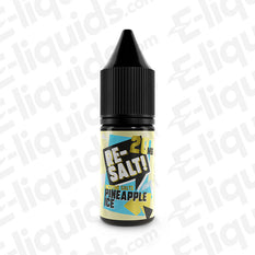 Pineapple Ice Nic Salt E-liquid by Re Salt in a 10ml bottle, featuring vibrant tropical graphics and menthol freshness.