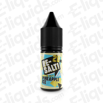 Pineapple Ice Nic Salt E-liquid by Re Salt in a 10ml bottle, featuring vibrant tropical graphics and menthol freshness.
