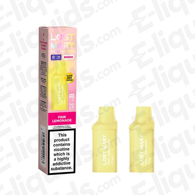 Lost Mary BM600 Pink Lemonade Prefilled Pods 2 Pack | Zesty Lost Mary BM600 Pink Lemonade Prefilled Pods 2 Pack | Zesty