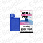 PIXL 8000 Compliant Prefilled Pod with Pink Razz flavor, offering up to 8000 puffs and 20mg nicotine strength in a sleek blue design.