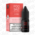 Red Apple Ice Nic Salt E-liquid by Pod Salt, featuring fresh apple flavor and an icy finish, 20mg/ml nicotine.