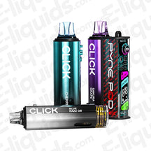 Pyne Pod Click 50K Purple Edition Prefilled Pod Kit featuring OLED screen and contained in bold purple packaging.