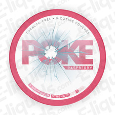 Poke Raspberry nicotine pouches, tobacco-free, 9mg strength, featuring bold flavor and discreet design.