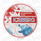 Raspberry Gum Nicotine Pouches by Iceberg featuring a vibrant red design and polar bear graphic.