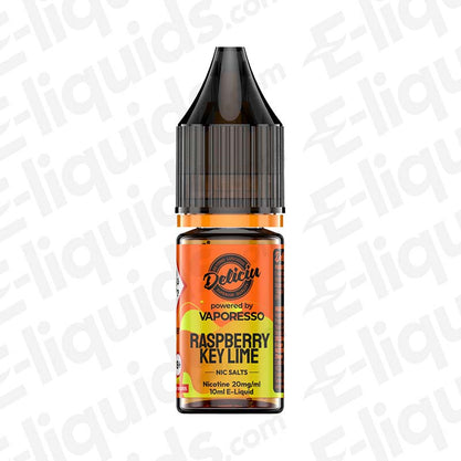 Vaporesso Raspberry Key Lime Deliciu 2 Nic Salt E-liquid in a 10ml bottle with vibrant packaging.