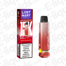 Raspberry Watermelon Lost Mary NERA15K Prefilled Pod packaging and device, featuring 10+2ml e-liquid, 20mg strength and user-friendly design.