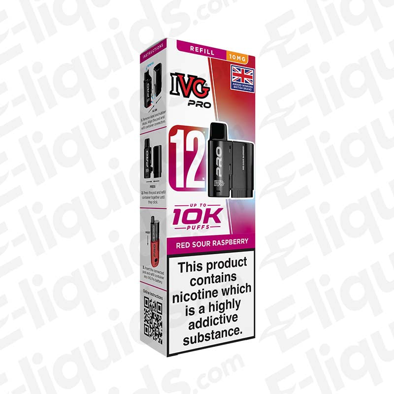 IVG Pro 12 10mg Red Sour Raspberry Prefilled Pod