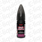 Riot Squad Bar Edition Apple and Blackcurrant Nic Salt E-liquid in a black bottle with a tapered cap.