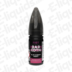 Blue Cherry Burst Bar Edition Nic Salt E-liquid by Riot Squad in a 10ml bottle, designed for MTL vaping.