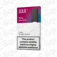 JUUL V2 Ruby Menthol Pod 2 Pack with 18mg/mL nicotine, compatible with JUUL2 Device, featuring wild blush and menthol flavors.