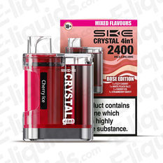 SKE Crystal 4-in-1 2400 Mixed Flavour Pod Kit - Cherry Ice, Rose Edition, 20mg nicotine salt, stylish design.