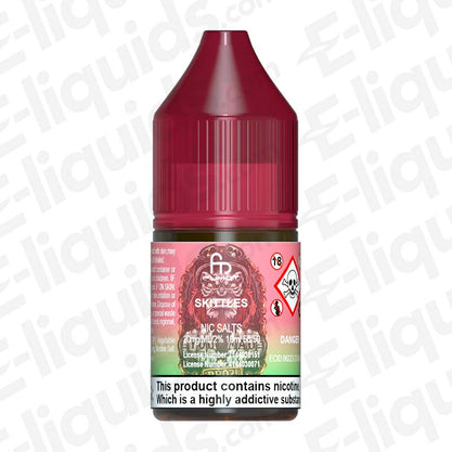 Skittles RandM 7000 Nic Salt E-liquid by Fumot in a red bottle, featuring a fruity candy flavor and nicotine warning.