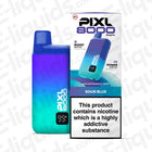 PIXL 8000 Prefilled Pod Vape Kit with 8000 puffs and Sour Blue flavor, featuring 20mg nicotine and meshed coil for smooth vaping.