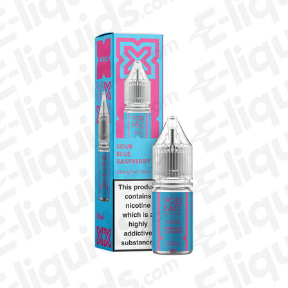Sour Blue Raspberry Nic Salt E-liquid by Pod Salt in a 10ml bottle with eye-catching packaging.