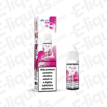 Strawberry Mojito Nic Salt E-liquid by Hayati Pro Max, 10mg, 30ml bottle, ideal for smooth throat hits and nicotine satisfaction.
