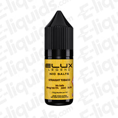Elux Legend Straight Tobacco Nic Salt E-liquid bottle, 10ml, 20mg/ml for a rich tobacco flavor.