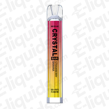 Strawberry Banana Crystal Original Bar 600 Disposable Vape by SKE with 600 puffs and 20mg nicotine strength