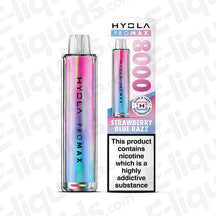 Hyola Pro Max 8000 Strawberry Blue Razz Prefilled Pod Kit, 20mg nicotine, 1800mAh battery, sleek design for on-the-go vaping.