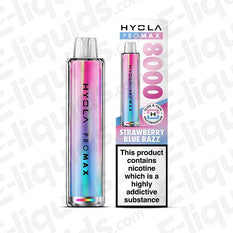 Hyola Pro Max 8000 Strawberry Blue Razz Prefilled Pod Kit, 20mg nicotine, 1800mAh battery, sleek design for on-the-go vaping.