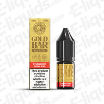 Strawberry Guava Kiwi Nic Salt E-Liquid by Gold Bar in 10mg strength, 10ml bottle, featuring tropical flavors.