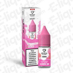 Strawberry Ice Cream Nic Salt by Crystal Clear Bar Salts in 10mg, featuring a pink bottle and box design.