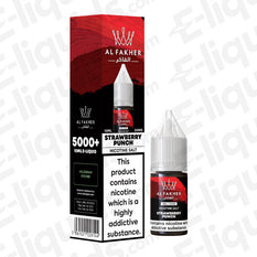 Strawberry Punch 5000+ Nic Salt E-liquid by Al Fakher in a 10ml bottle with rich strawberry flavor.