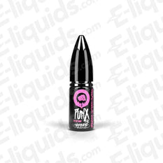 Punx Strawberry, Raspberry & Blueberry Hybrid Salt E-liquid 10ml by Riot Squad in a sleek black bottle.