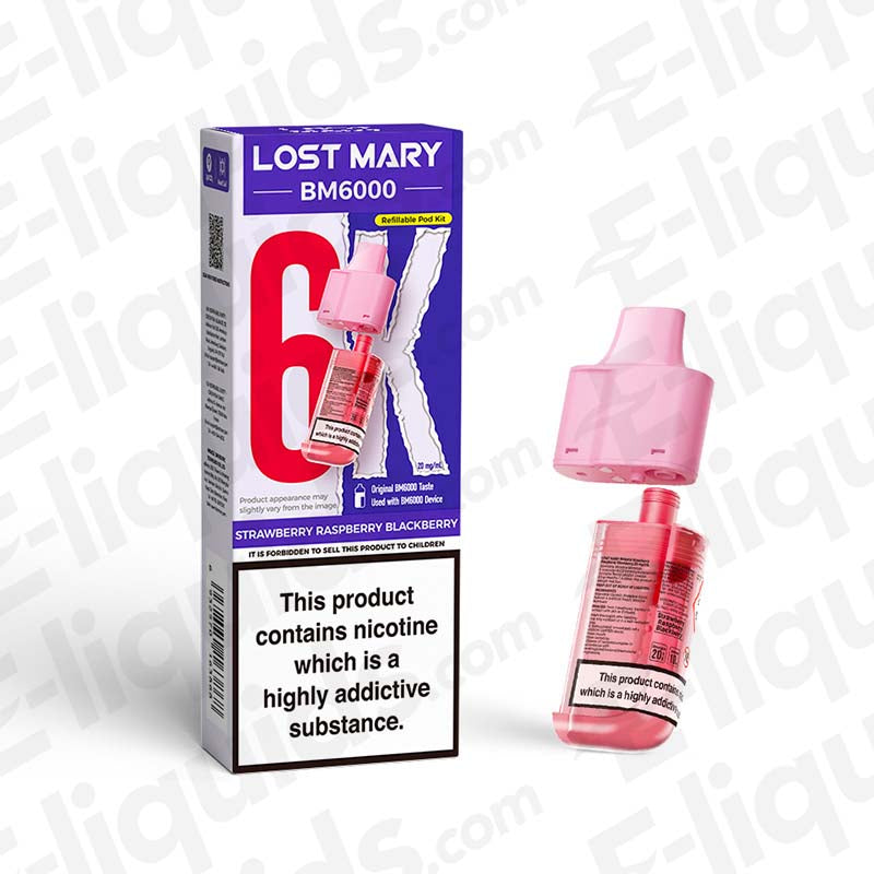 is the lost mary bm6000 refillable Lost Mary BM6000 Strawberry Raspberry Prefilled Pod