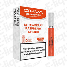 OXVA Slimstick Strawberry Raspberry Cherry Prefilled Pod in white and orange packaging.