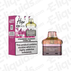 Higo BB 4000 20mg Prefilled Pods Strawberry Raspberry Cherry Ice