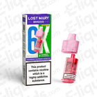 Lost Mary BM6000 vape pod in strawberry raspberry cherry ice flavor, offering 6000 puffs, shown with packaging. Compliant and flavorful.
