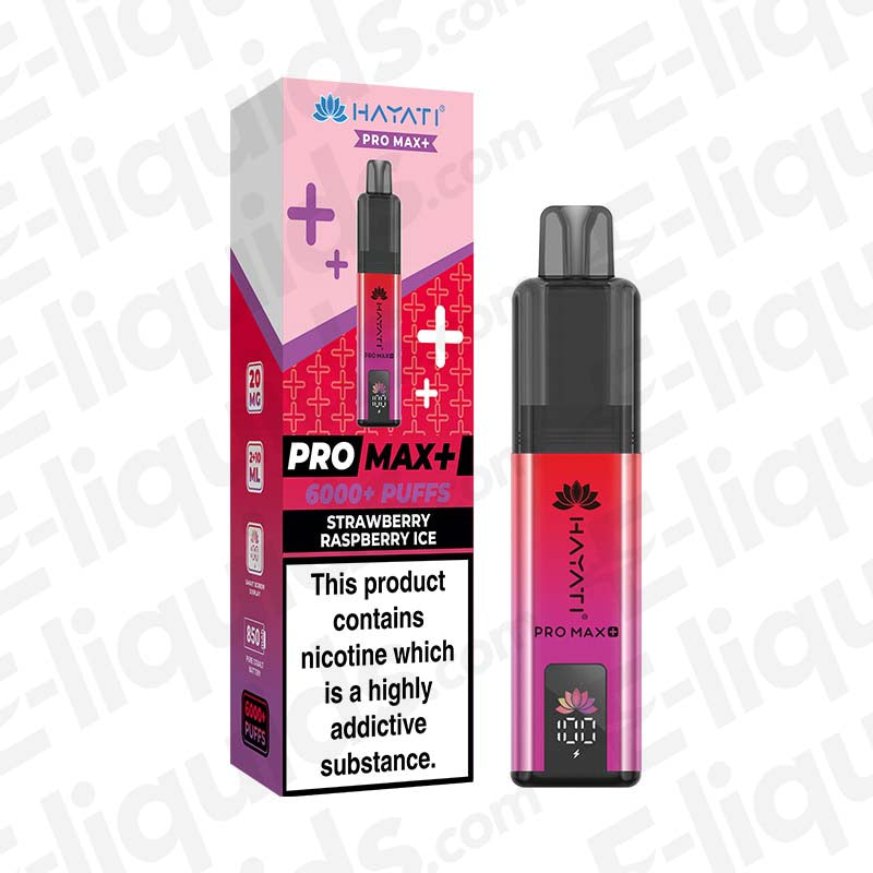 hayati pro max vapes flavours Hayati Pro Max 6K Strawberry Raspberry Ice Prefilled Pod Kit