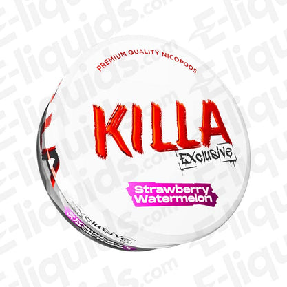 Killa Strawberry Watermelon nicotine pouch can, featuring premium quality nicopods, 20 portions included.