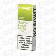 NO SAINT Summer Grape Nectar Prefilled Pod with sweet Minty Grape flavour in green and white packaging.