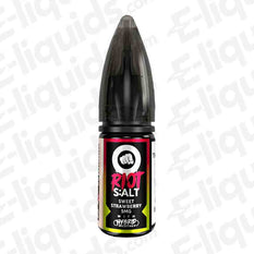 Riot Squad Sweet Strawberry Hybrid Salt E-liquid 10ml bottle with 5mg nicotine strength and vibrant packaging.