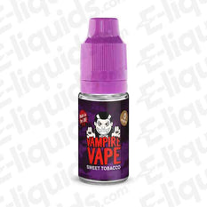 Sweet Tobacco 60/40 E-liquid by Vampire Vape, 10ml bottle with earthy tobacco and caramel flavor, suitable for Pod Kits.