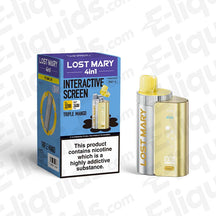 Lost Mary 4-in-1 Pod Kit with interactive screen and Triple Mango flavor, showcasing innovative vaping features.