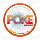 Tropical nicotine pouches by Poke, 16mg strength, tobacco-free, featuring vibrant tropical design.