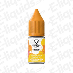 Crystal Clear Bar Salts Tropical Sour Blast Nic Salt with pineapple and strawberry flavor in a 10ml bottle.