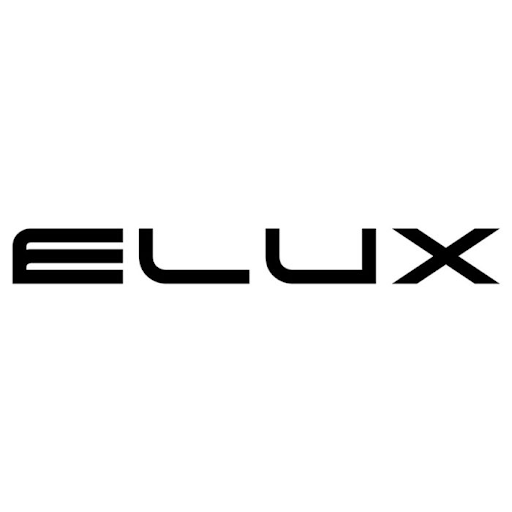 Stylized ELUX logo in black on a white background, representing a modern brand or company logo design.