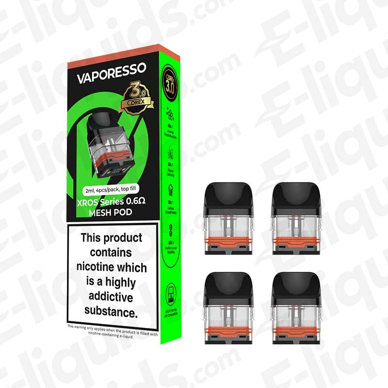 Vaporesso XROS Corex 3.0 0.6 Ohm Pod 4 Pack | Value Vaporesso XROS Corex 3.0 0.6 Ohm Pod 4 Pack | Value