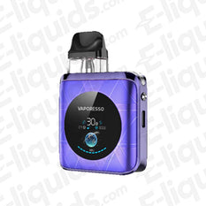 Vaporesso XROS 4 Nano Vape Pod Kit in purple with a TFT screen, adjustable airflow, and compact design.