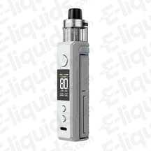 VooPoo Drag X2 Pod Mod Kit in silver with 80W display, featuring adjustable settings and a sleek design.