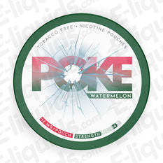 Watermelon Nicotine Pouches by Poke, 12mg strength, tobacco-free, discreet, refreshing flavor.