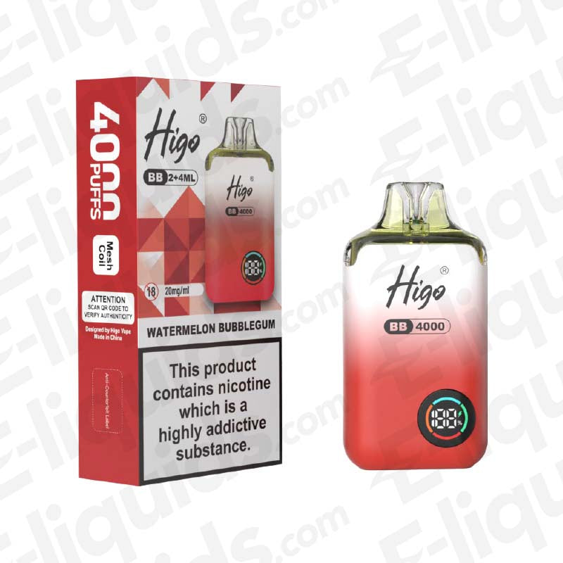 higo disposable vape Higo BB 4000 Watermelon Bubblegum Prefilled Pod Kit