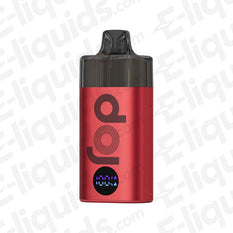 Vaporesso Dojo Blast 6000 red vape pod kit featuring LED display and sleek design for high puff capacity.