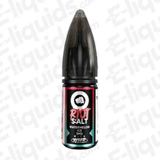 Riot Squad Watermelon Ice Hybrid Salt E-liquid 10ml bottle featuring fresh watermelon and menthol flavors.