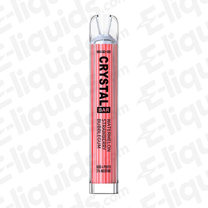 Watermelon Strawberry Crystal Original Bar 600 Disposable Vape by SKE with 600 puffs, 20mg nicotine strength.