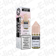 White Gummy Firerose 5000 Nic Salt E-liquid by Elux in a pink bottle with box, featuring a nostalgic gummy treat flavor.